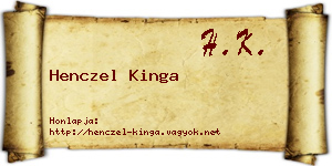 Henczel Kinga névjegykártya